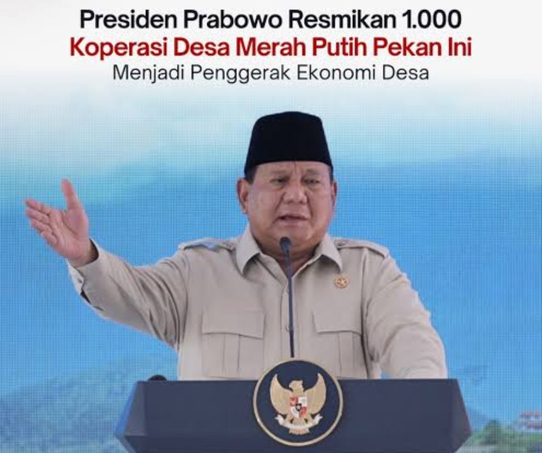 Prabowo Resmikan 1.000 Koperasi Desa Merah Putih demi Perkuat Ekonomi Rakyat